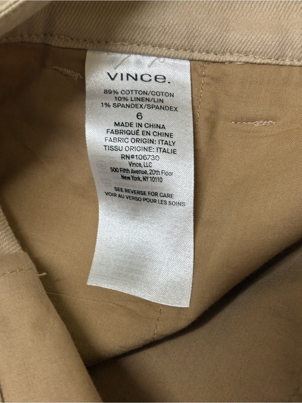 Vince Beige/Tan Waistband Detail Pants - Picture 8 of 9